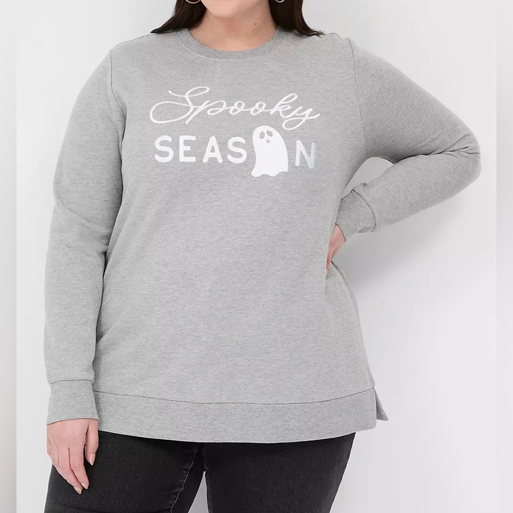 NWT Lane Bryant Spooky Seasons Halloween embroidered sweatshirt, size 14/16.